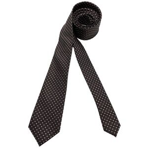 LIBERO Brown Polka Dot Silk LUXURY Slim Tie HANDMADE ITALY
